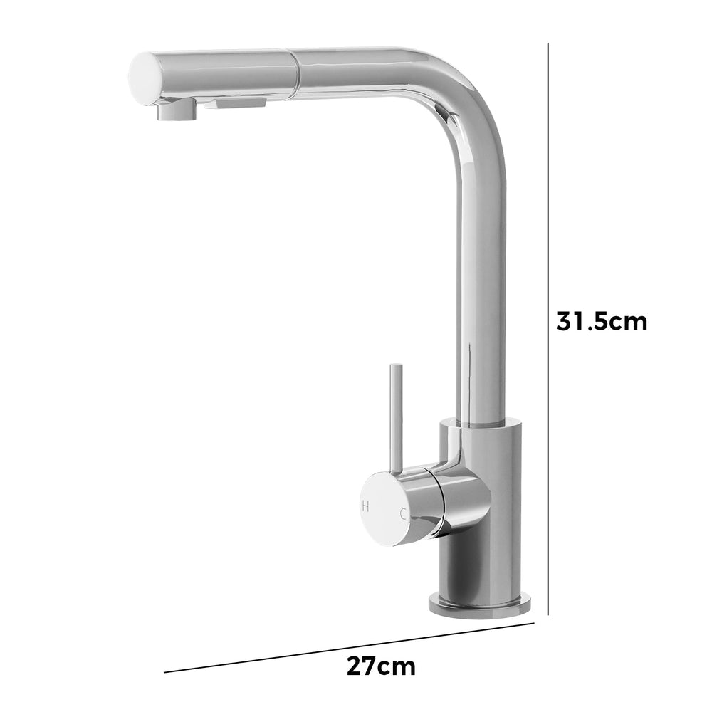 Welba Kitchen Mixer Tap Pull Out Faucet Sink Basin Brass Swivel 2 Modes Chrome