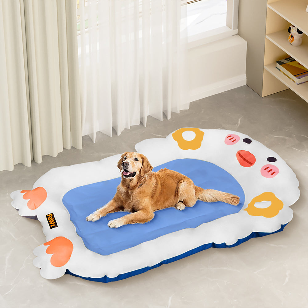Pawz Pet Cooling Mat Dog Cat Human Size Bed Non-Toxic Self-cool Summer Blue