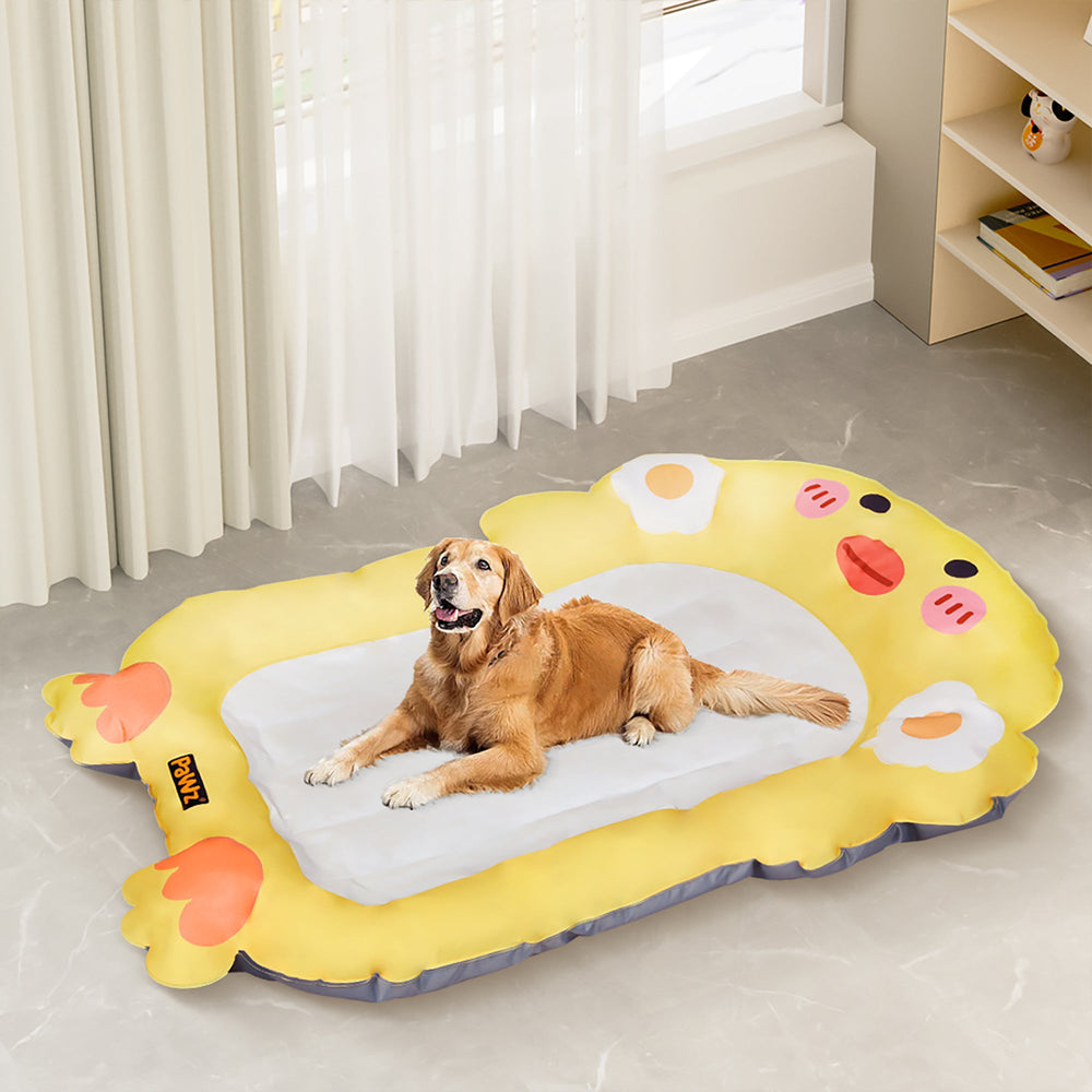 Pawz Pet Cooling Mat Dog Cat Human Size Bed Non-Toxic Self-cool Summer Yellow