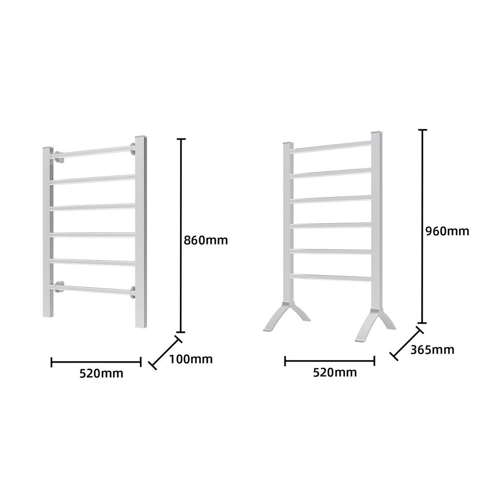 Pronti Heated Towel Rack Holder 100W - Silver