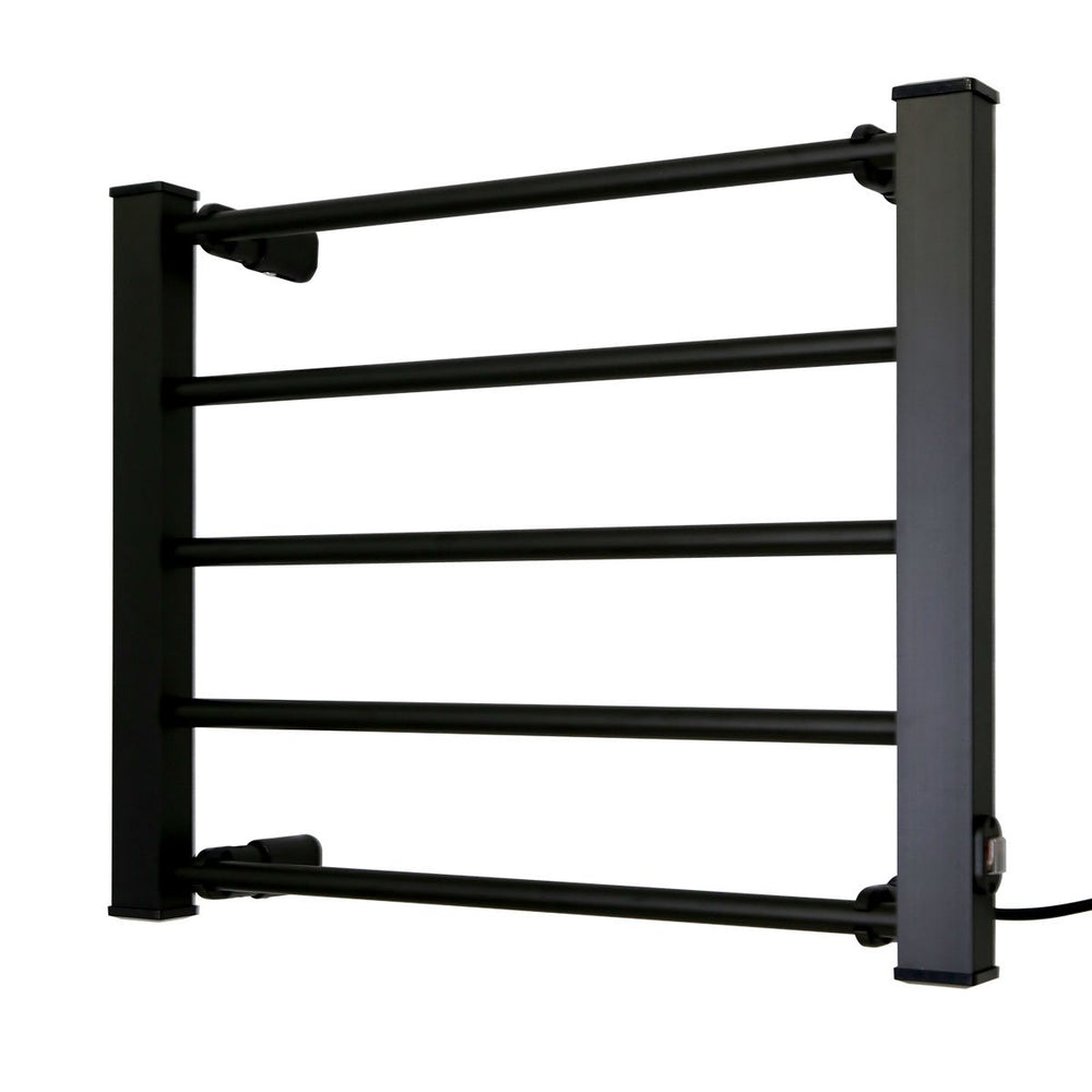 Pronti Heated Electric Towel Bathroom Rack 90W - Black