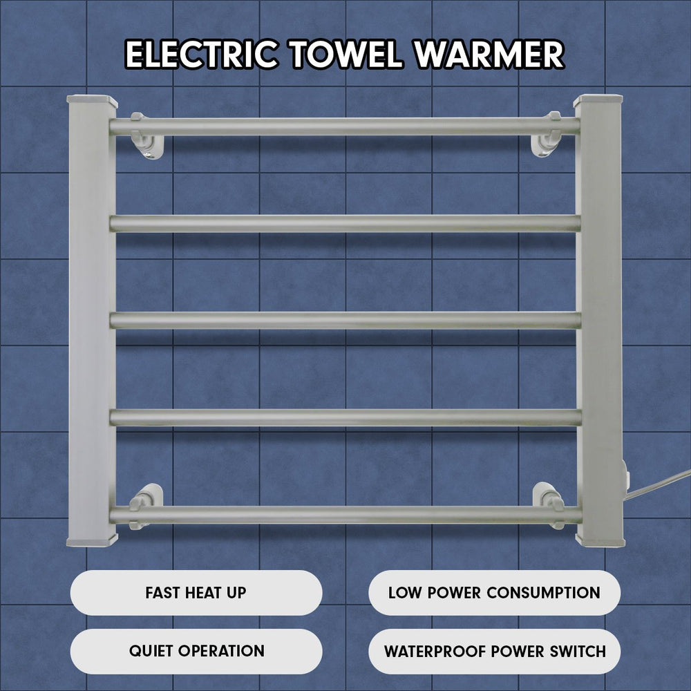 Pronti Heated Electric Towel Rack - Silver