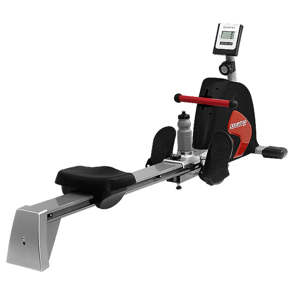 Powertrain Rowing Machine with Magnetic Flywheel - Black