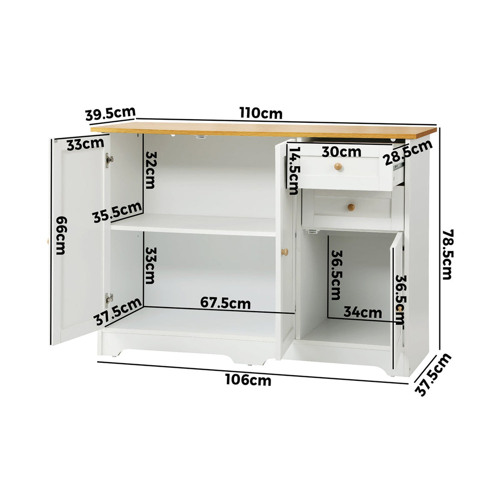 Oikiture Buffet Sideboard Cabinet Storage Cupboard Hallway Kitchen Drawers Table