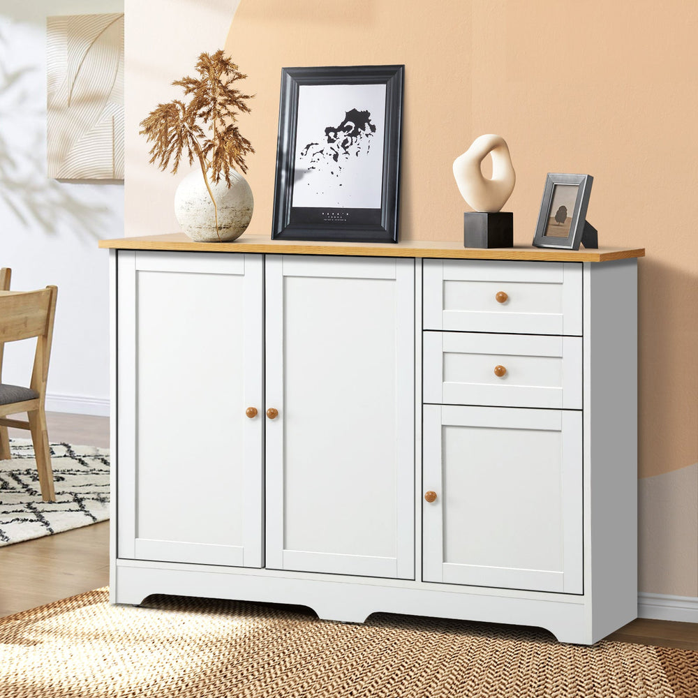 Oikiture Buffet Sideboard Cabinet Storage Cupboard Hallway Kitchen Drawers Table