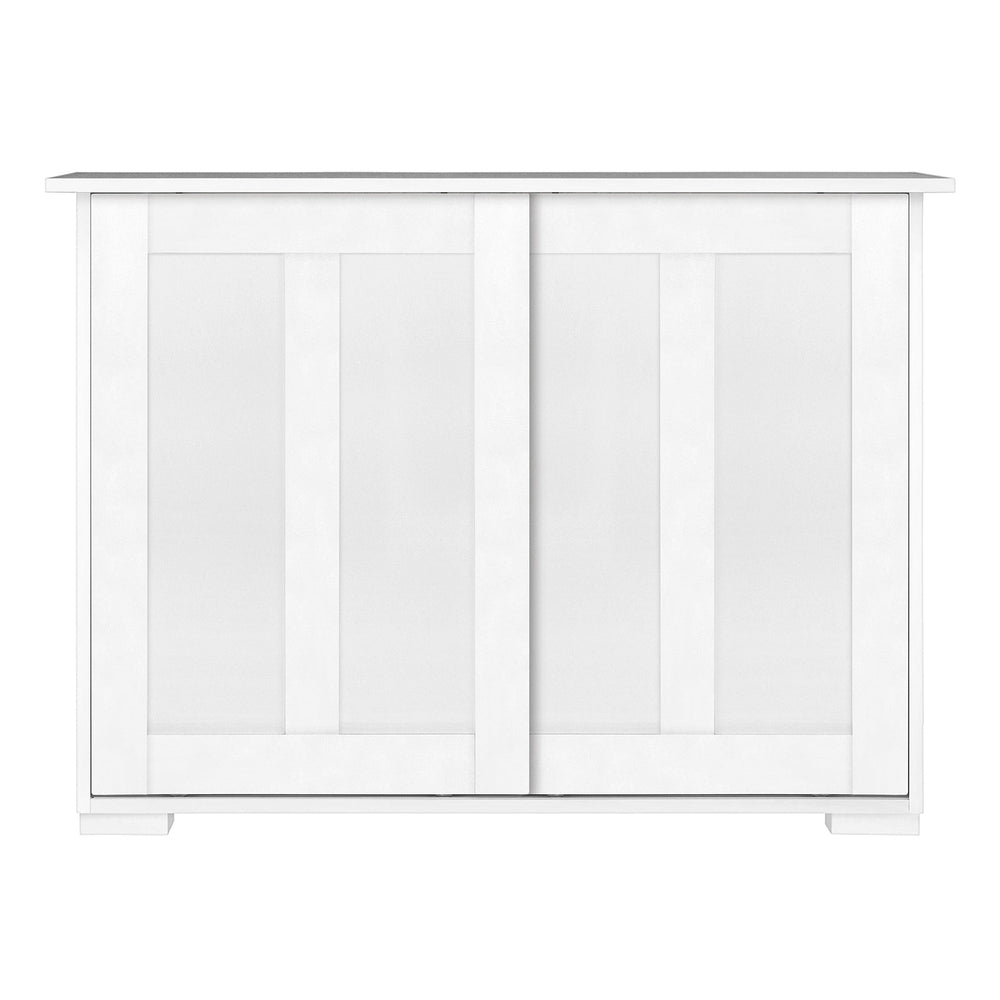 Oikiture Buffet Sideboard Cabinet Doors Storage Cupboard Hallway Table White