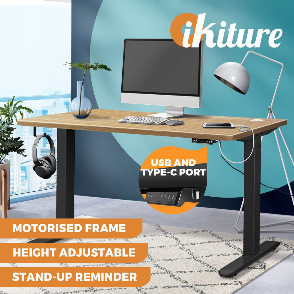 Oikiture Standing Desk Electric Height Adjustable Sit Stand Office Computer 120cm