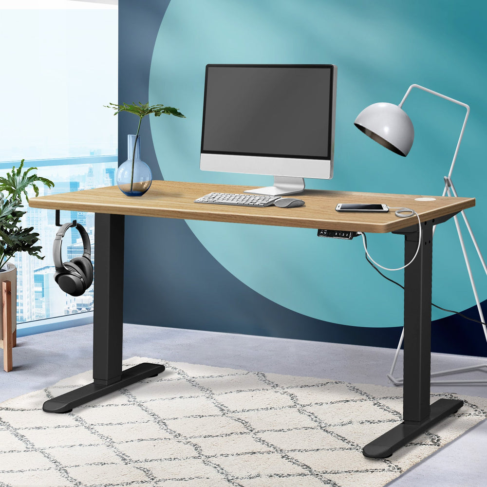 Oikiture Standing Desk Electric Height Adjustable Sit Stand Office Computer 120cm