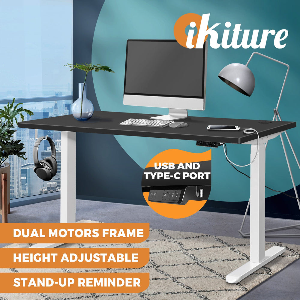 Oikiture Standing Desk Electric Dual Motor Stand Up Height  Adjustable 120cm