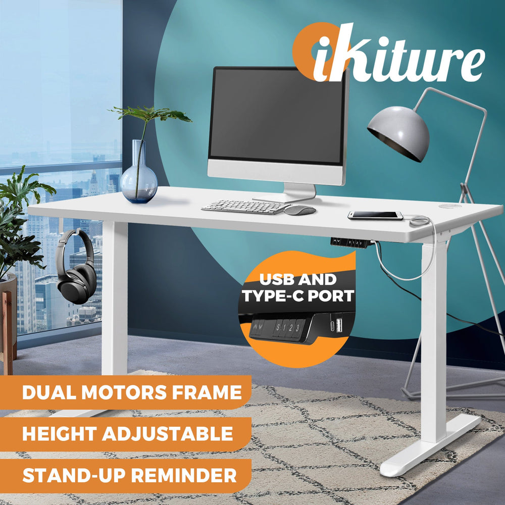 Oikiture Standing Desk Electric Dual Motor Sit Stand Up Height Adjustable 120cm