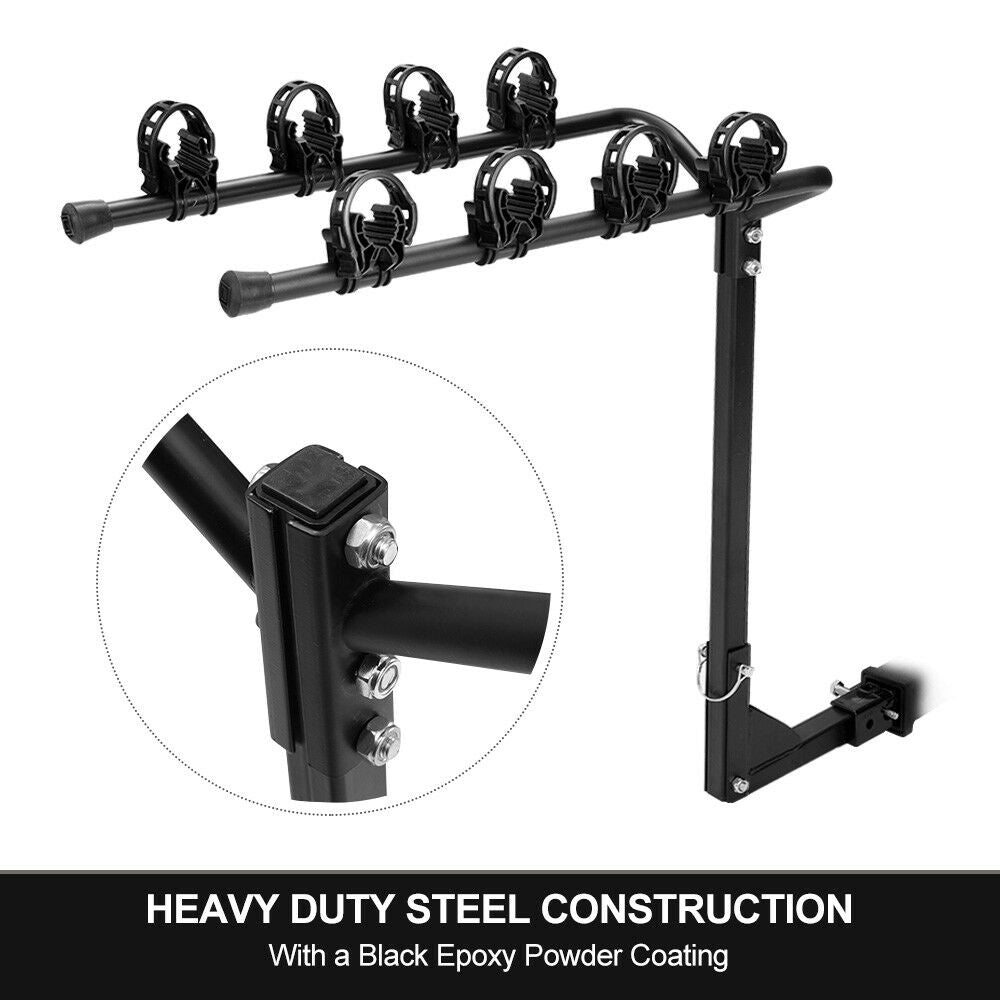 4 Bicycle Carrier Bike Car Rear Rack 2&quot; TowBar Steel Foldable Hitch Mount