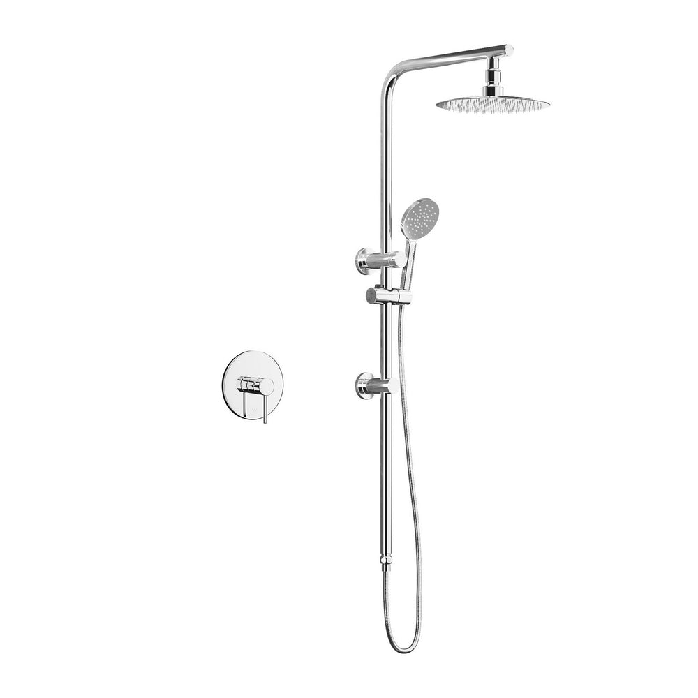 Welba 10&quot; Rain Shower Head Set Round Handheld With Shower Mixer Tap Chrome