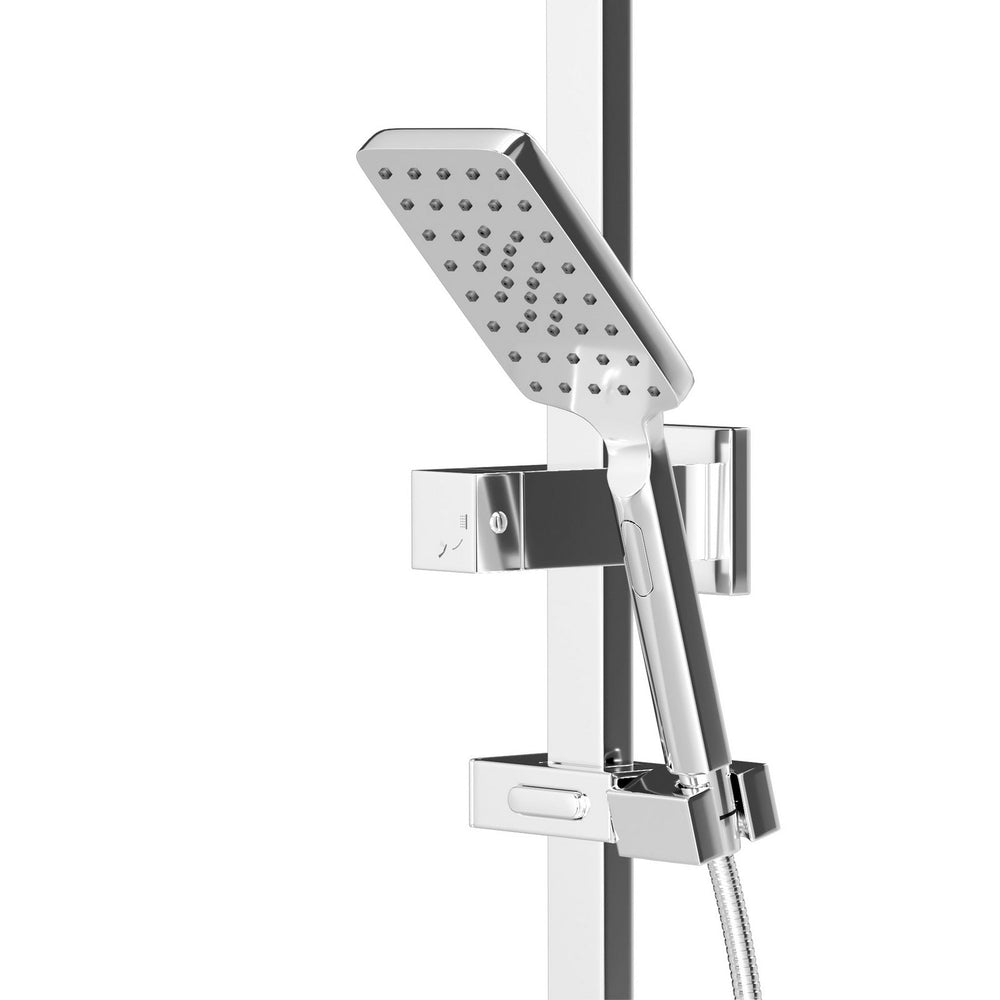 Welba 10&quot; Rain Shower Head Set Square 3-Mode Handheld Shower Rail Set Chrome