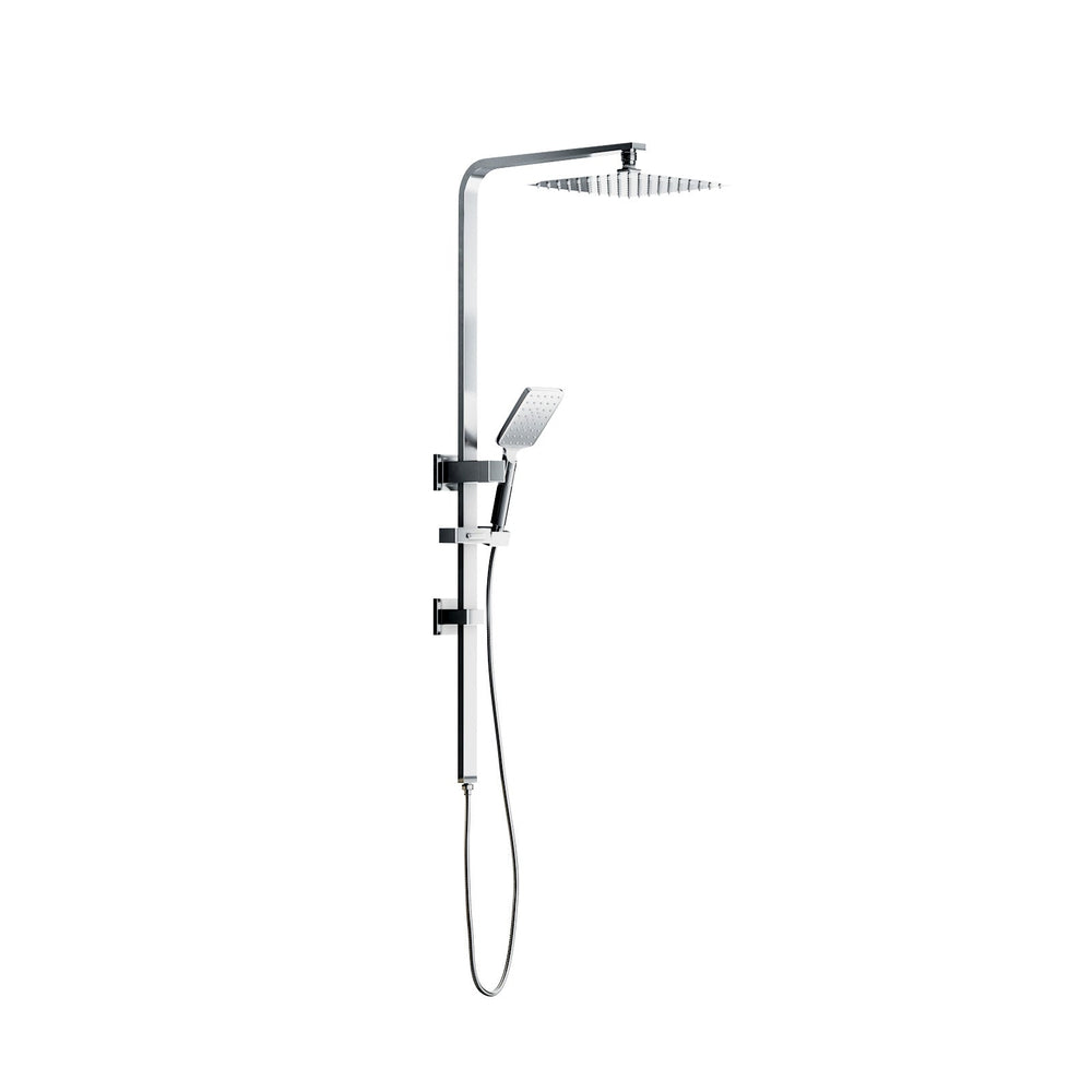 Welba 10&quot; Rain Shower Head Set Square 3-Mode Handheld Shower Rail Set Chrome