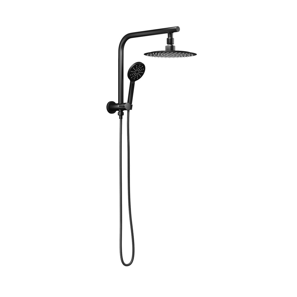 Welba 10&quot; Rain Shower Head Set Round 3-Mode Handheld Shower Gooseneck Black