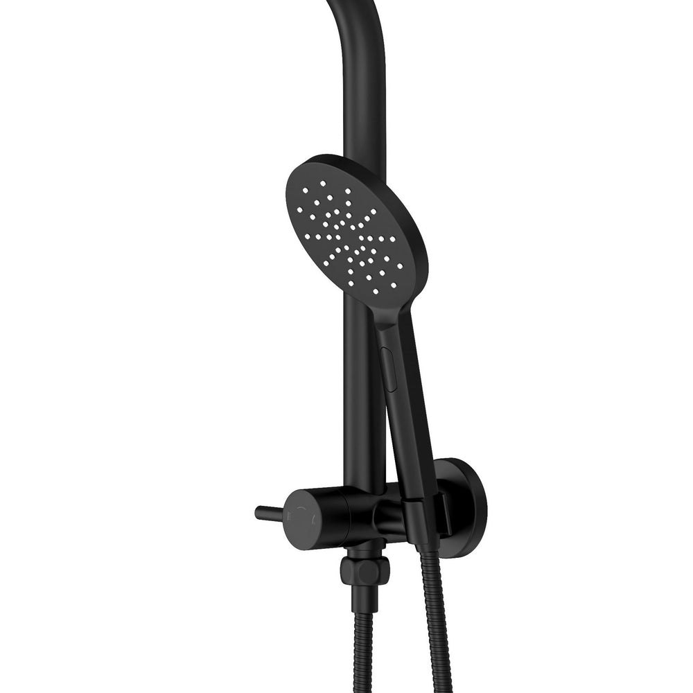 Welba 10&quot; Rain Shower Head Set Round 3-Mode Handheld Shower Gooseneck Black