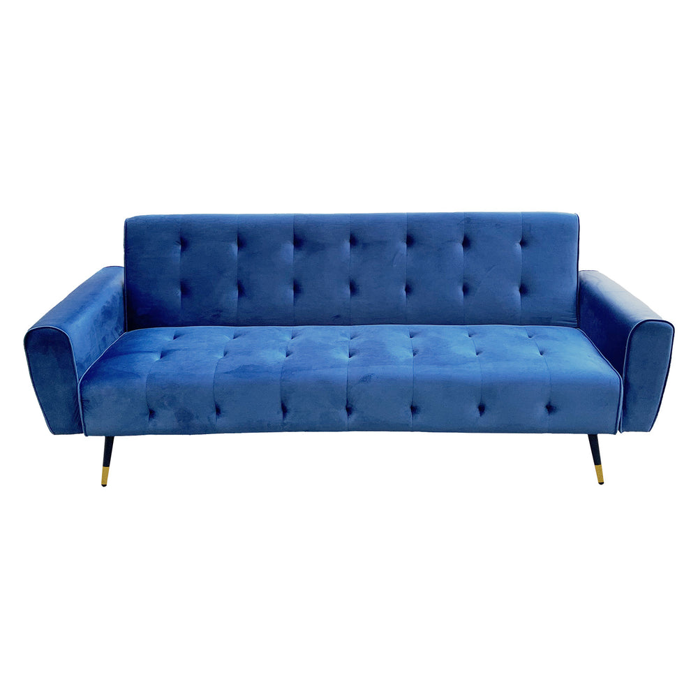 Sarantino Ava Tufted Velvet Sofa Bed - Blue