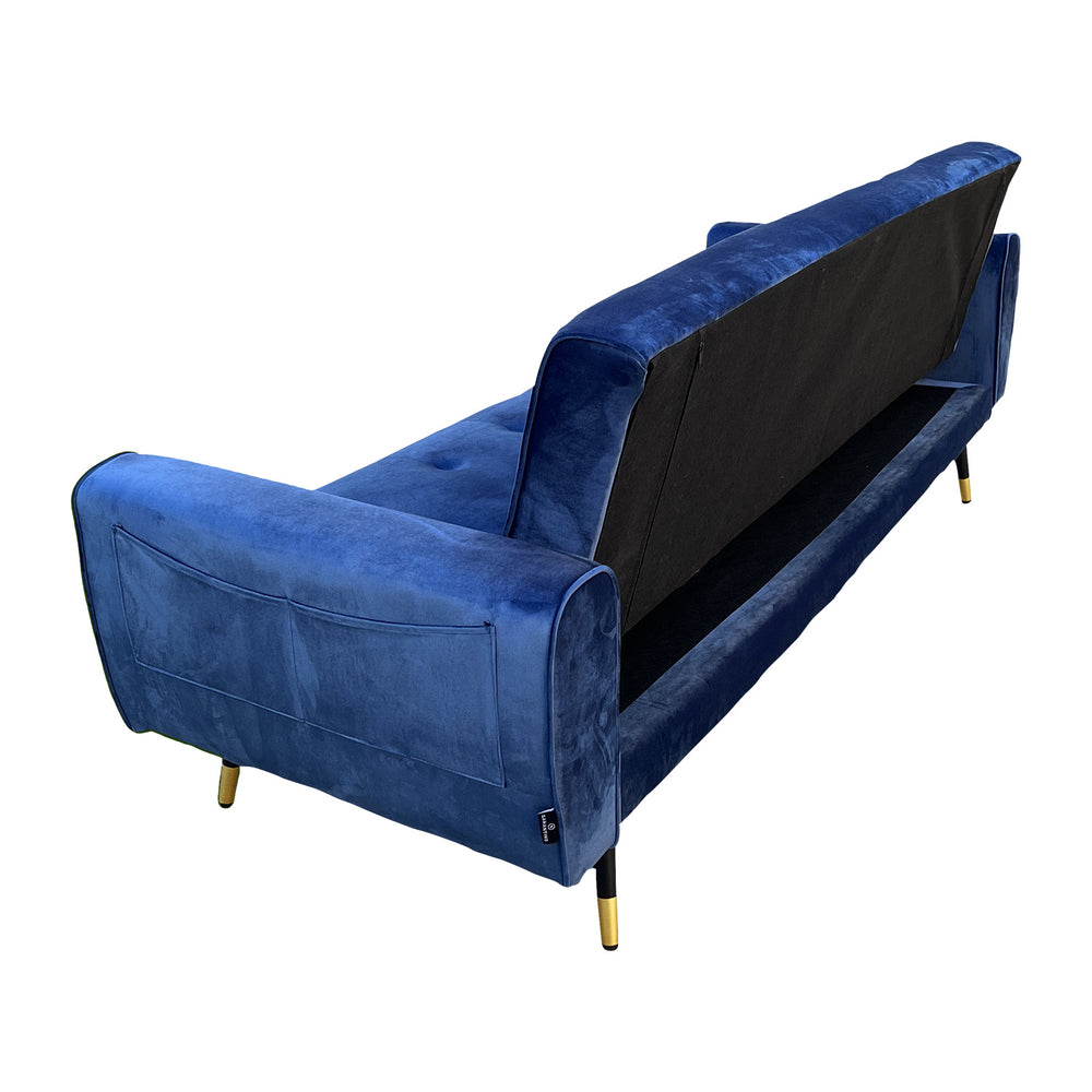 Sarantino Ava Tufted Velvet Sofa Bed - Blue