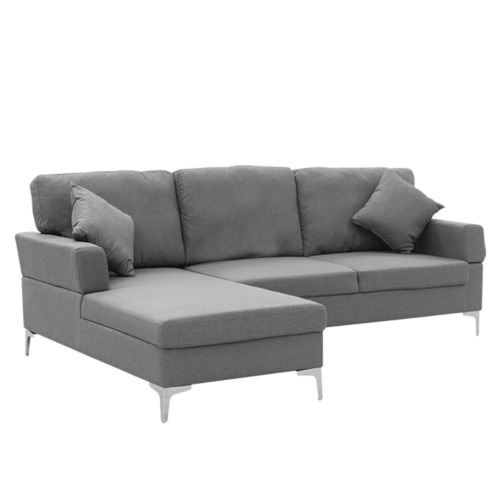 Sarantino Chelsea Corner Sofa with Pillows Right Chaise - Dark Grey