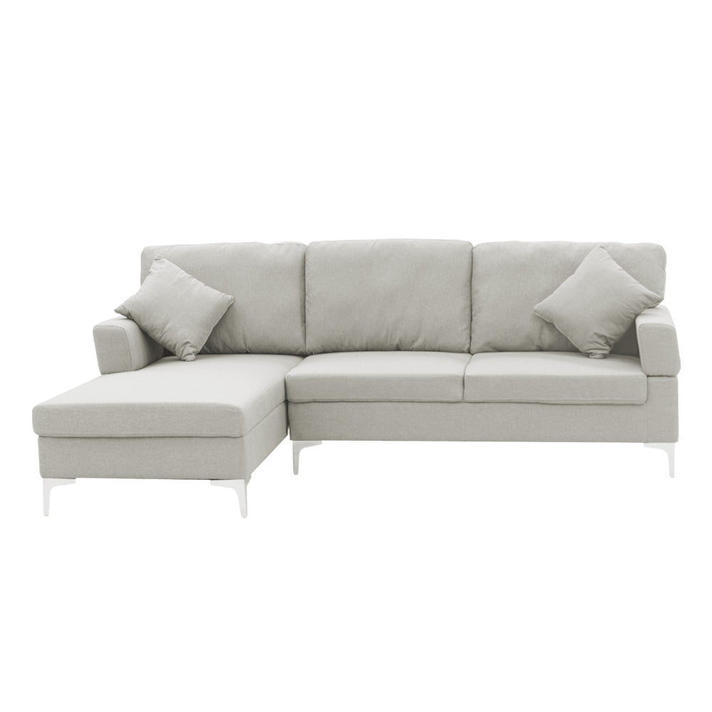 Sarantino Chelsea Corner Sofa with Pillows Right Chaise - Light Grey