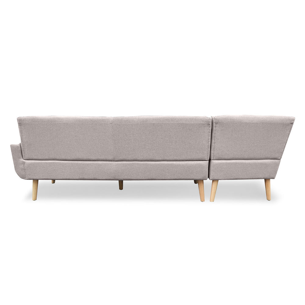 Sarantino Juliet 6-Seater Corner Sofa with Right Chaise - Light Grey