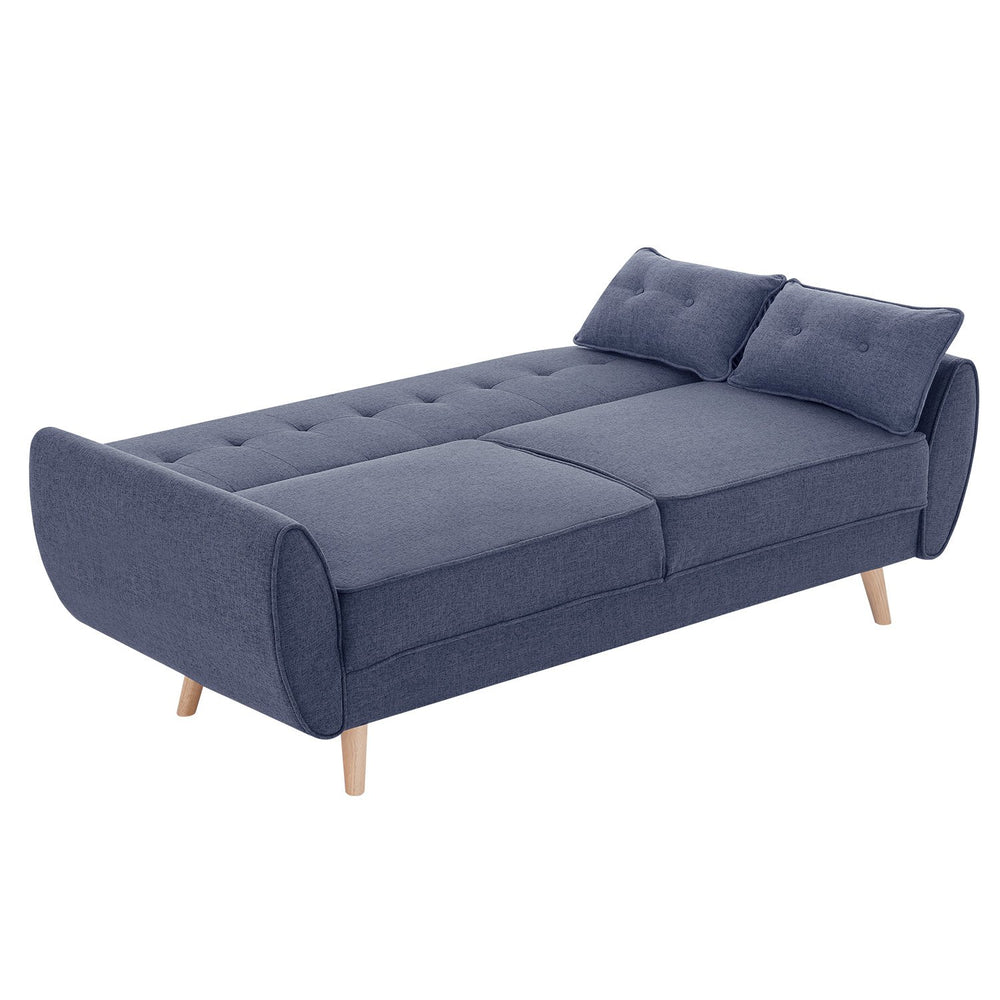 Sarantino Elle Button-Tufted Sofa Bed with Cushions - Dark Grey