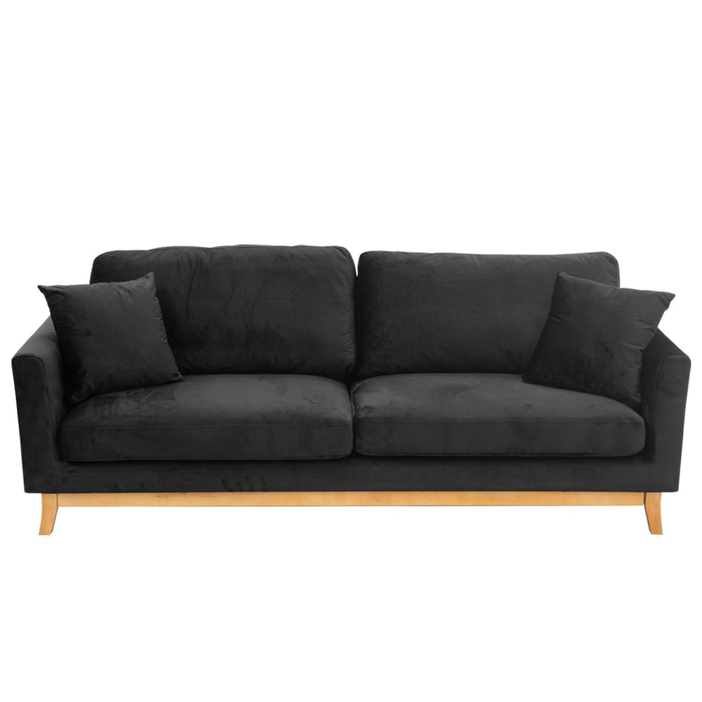 Sarantino Daydream 3-Seater Sofa Bed with Cushions - Black