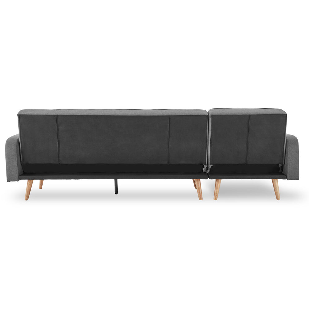 Sarantino Bella 3-Seater Corner Sofa Bed with Chaise Lounge - Dark Grey