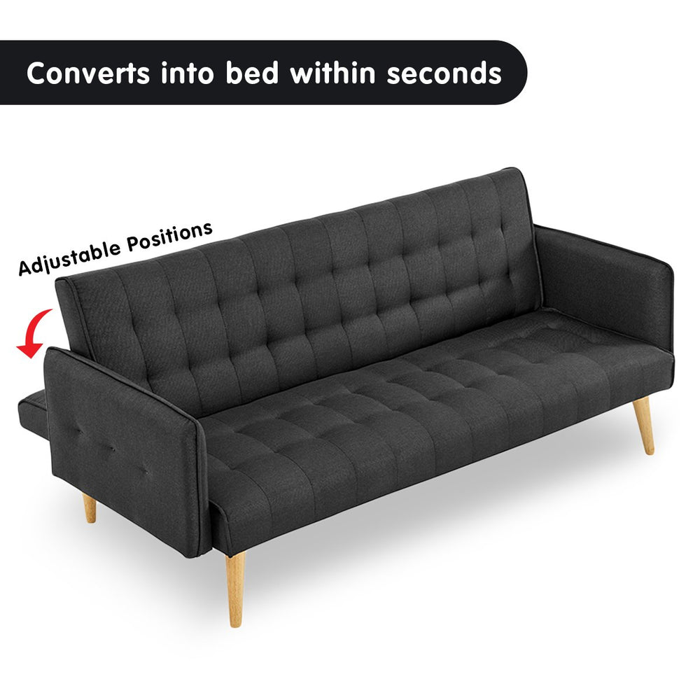 Sarantino Valencia Tufted Sofa Bed - Black