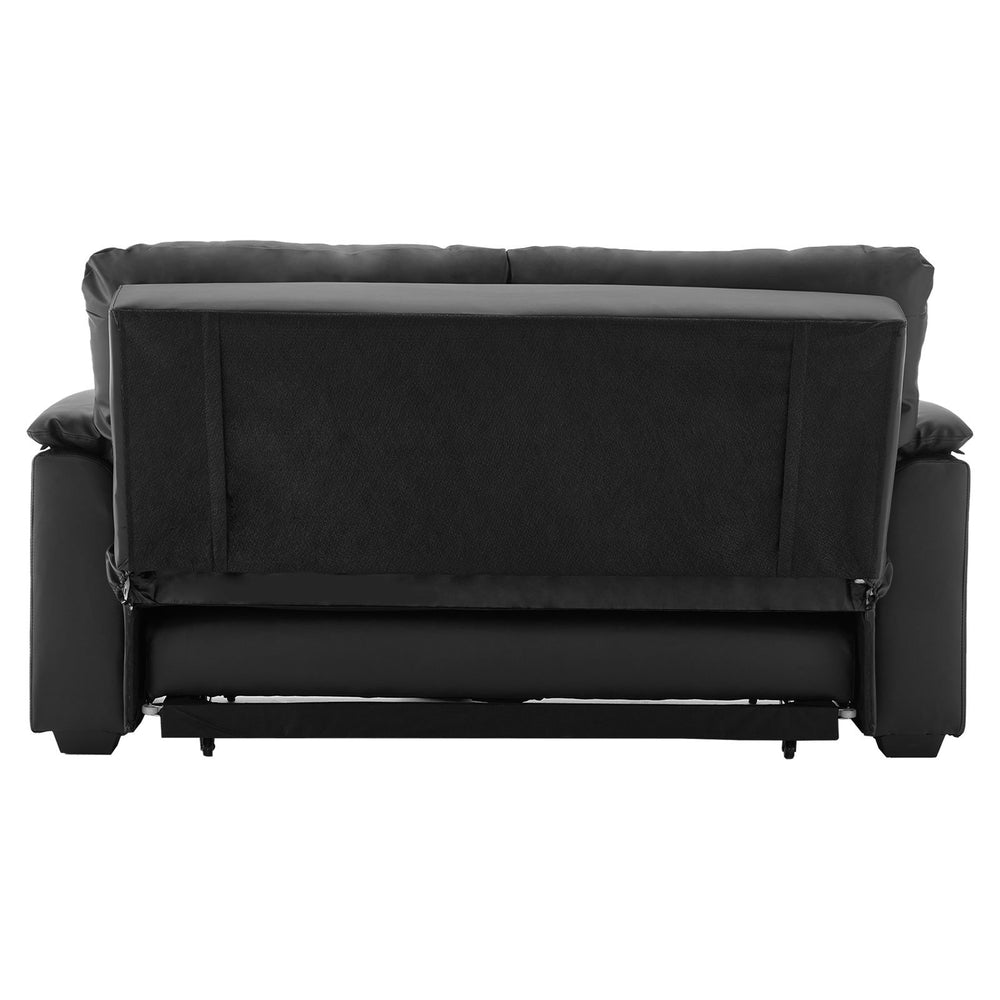 Sarantino Harper Faux Leather Sofa Bed - Black