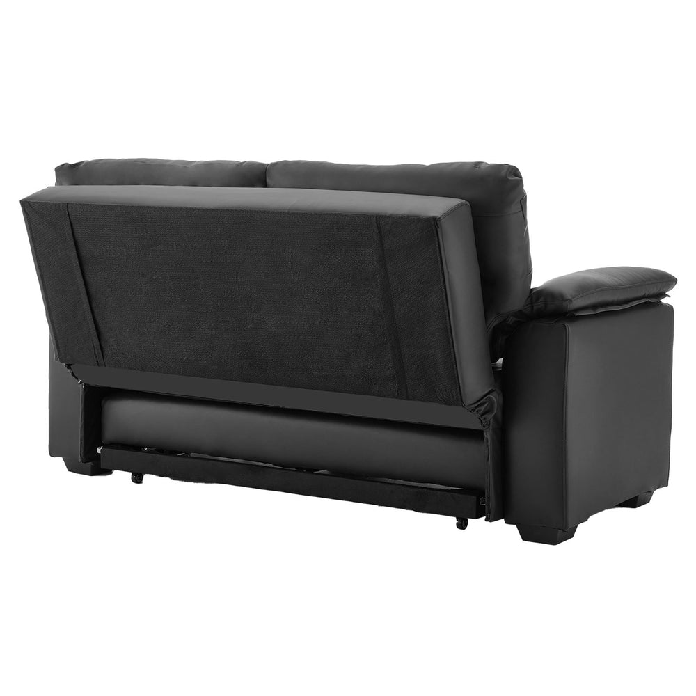 Sarantino Harper Faux Leather Sofa Bed - Black