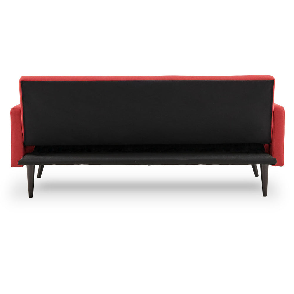 Sarantino Olivia 3-Seater Linen Sofa Bed - Red