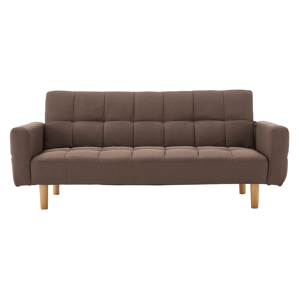 Sarantino Vienna 3-Seater Fabric Sofa Bed - Brown