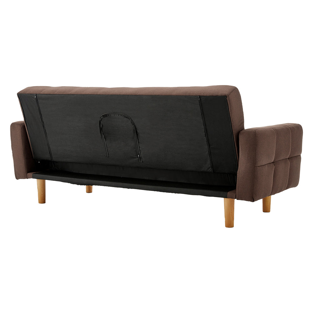 Sarantino Vienna 3-Seater Fabric Sofa Bed - Brown