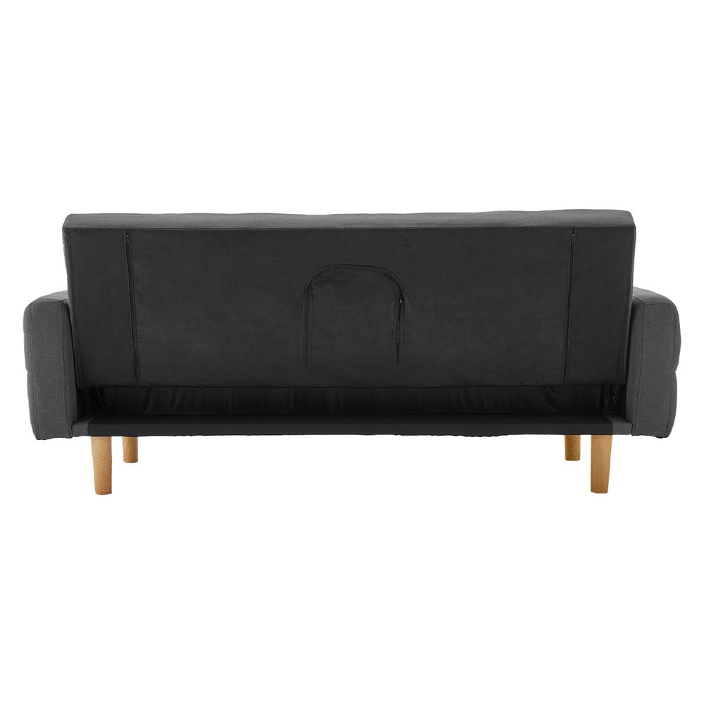 Sarantino Vienna 3-Seater Fabric Sofa Bed - Dark Grey