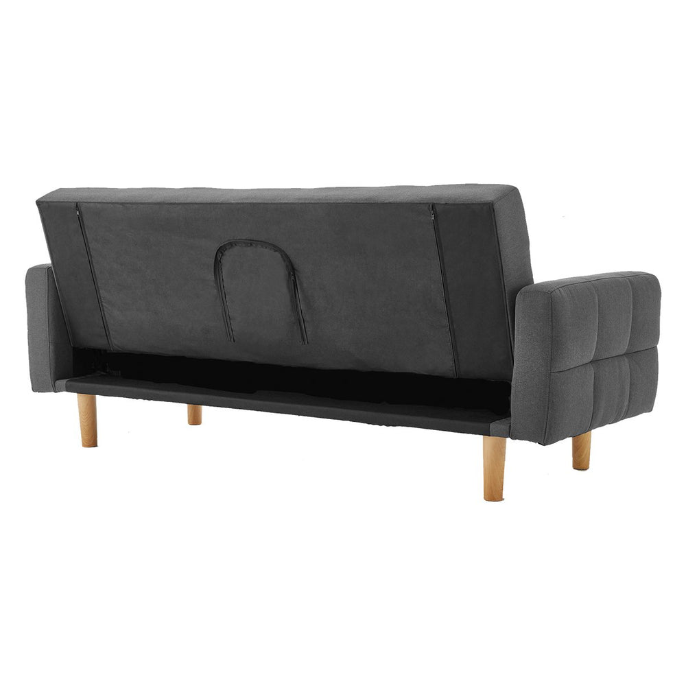 Sarantino Vienna 3-Seater Fabric Sofa Bed - Dark Grey