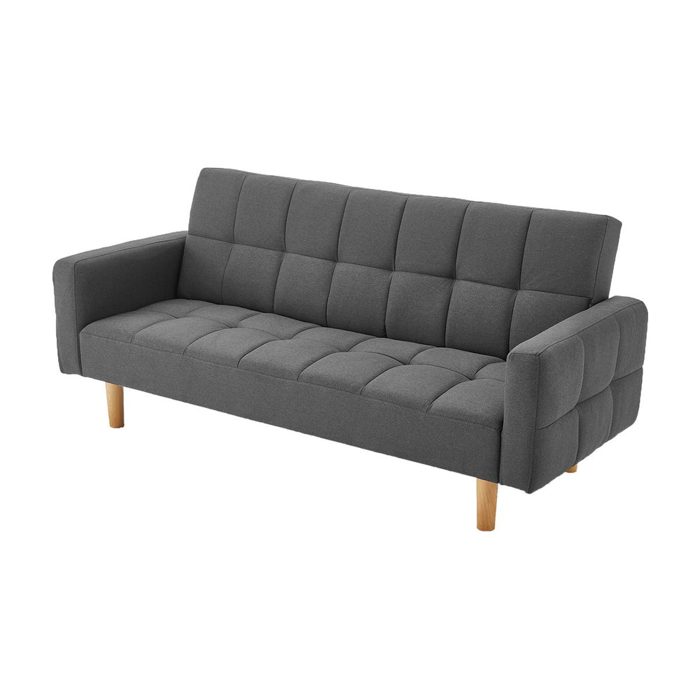 Sarantino Vienna 3-Seater Fabric Sofa Bed - Dark Grey