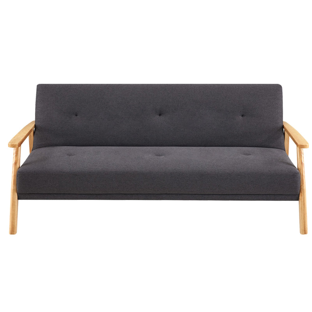 Sarantino Iris Scandinavian 3-Seater Sofa Bed - Dark Grey