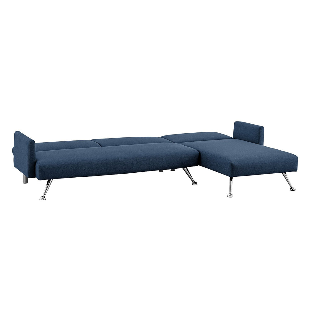 Sarantino Mia 3-Seater Corner Sofa Bed with Chaise Lounge - Blue