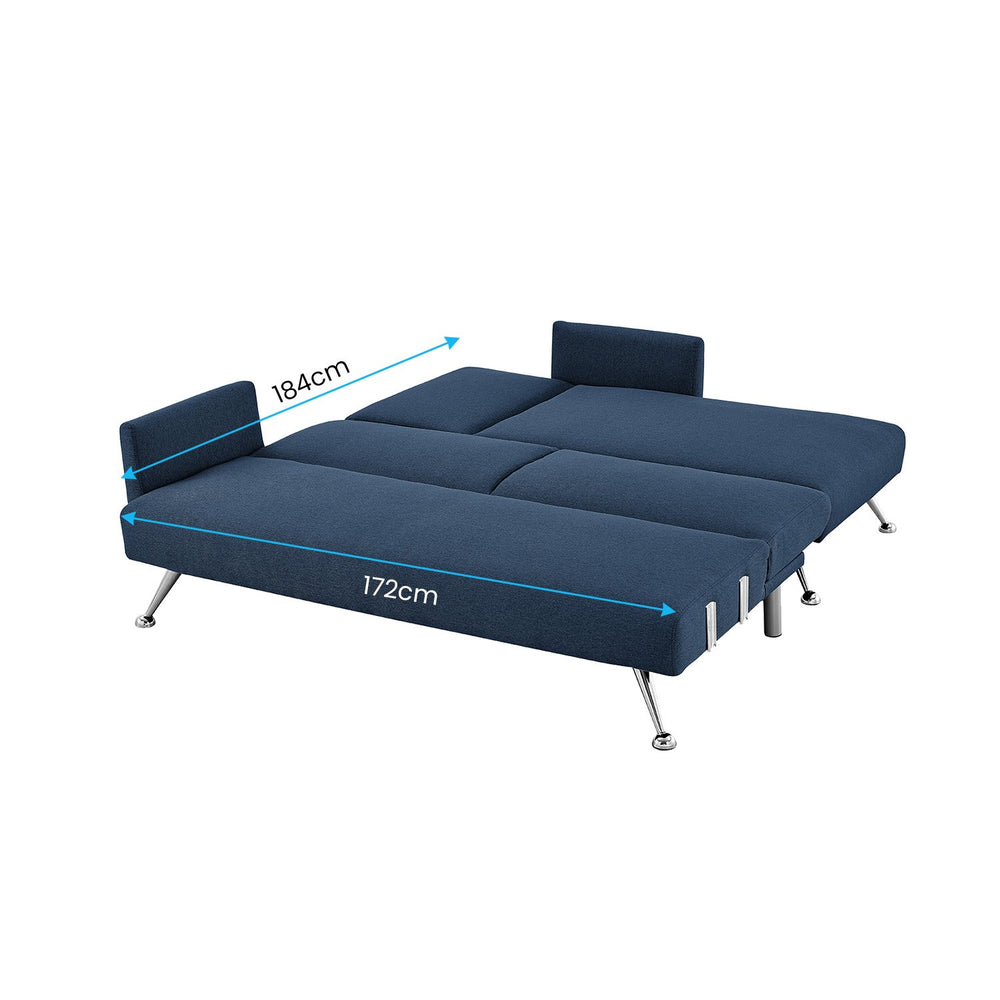 Sarantino Mia 3-Seater Corner Sofa Bed with Chaise Lounge - Blue