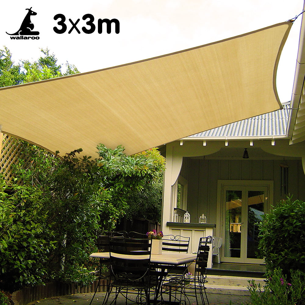 Wallaroo 3m x 3m Outdoor Shade Sail Sand - Square