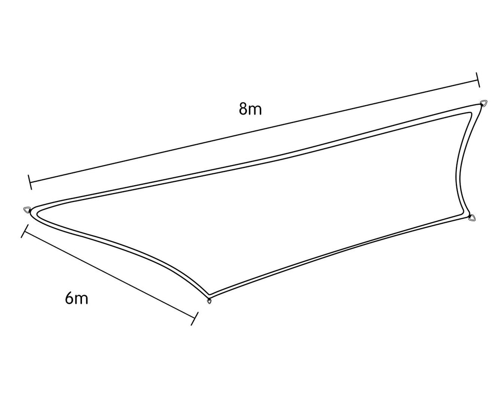 Wallaroo Shade sail 8x6m rectangle