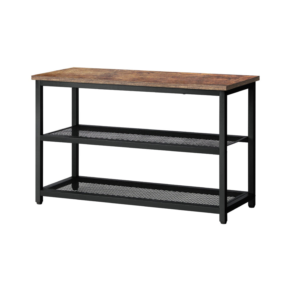 Oikiture Shoe Cabinet Bench Shoes Rack Shelf Storage 3-Tier Industrial Furniture