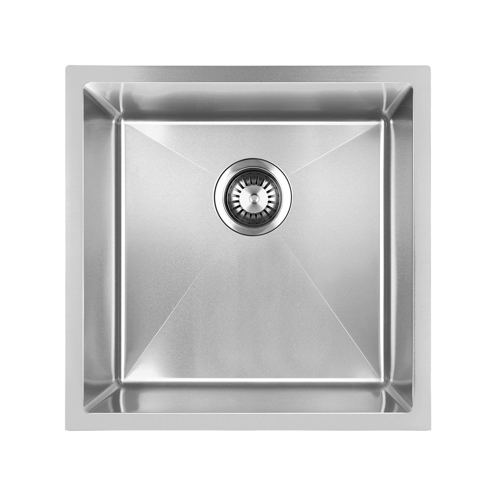 Welba Kitchen Sink 44X44CM Stainless Steel Single Bowl Basin With Waste Silver
