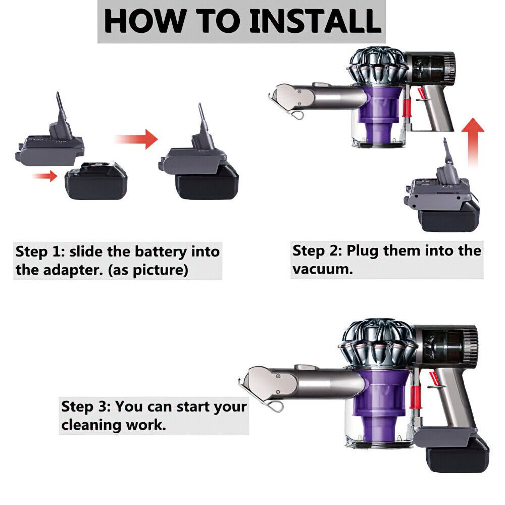 Tavice Adapter For DeWalt Milwaukee Bosch Battery Convert To Dyson V6