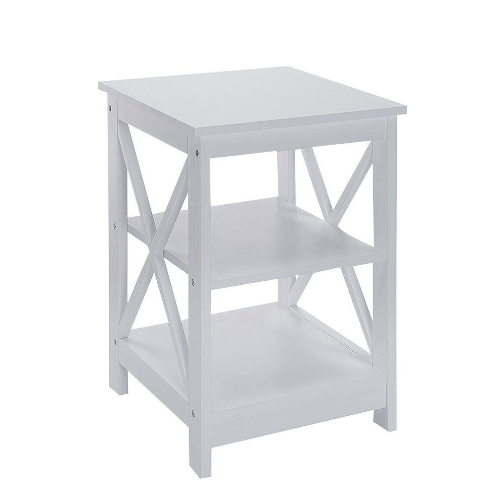 Sarantino Orson 2-Tier Bedside Table in White