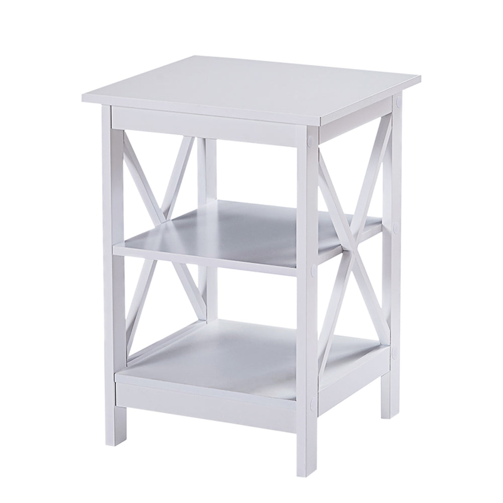 Sarantino Orson 2-Tier Bedside Table in White