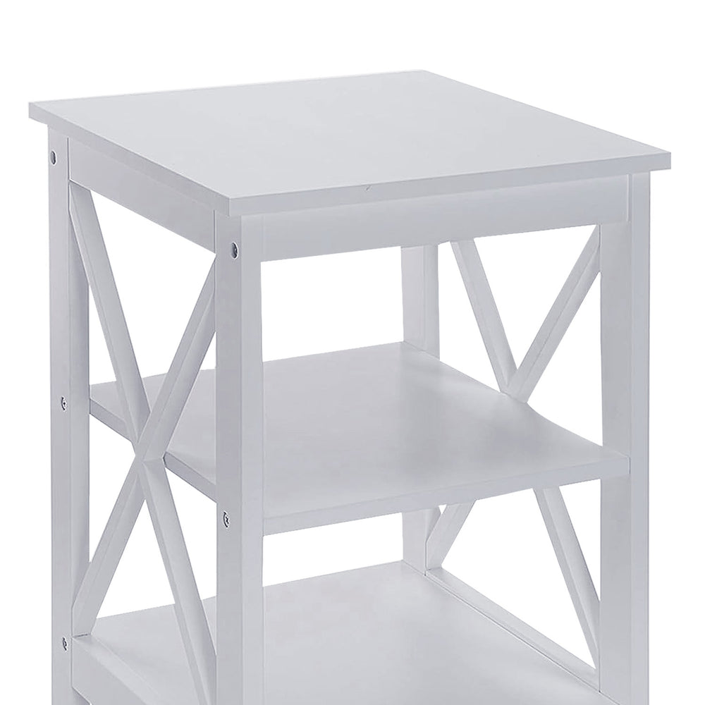 Sarantino Orson 2-Tier Bedside Table in White