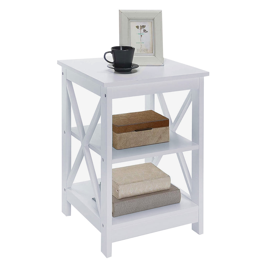 Sarantino Orson 2-Tier Bedside Table in White