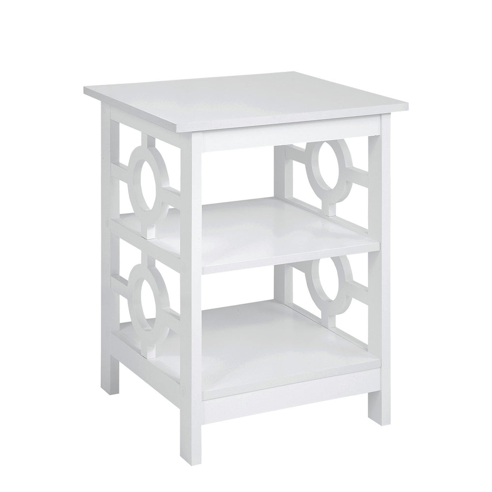 Sarantino Oliver 2-Tier Bedside Table - White